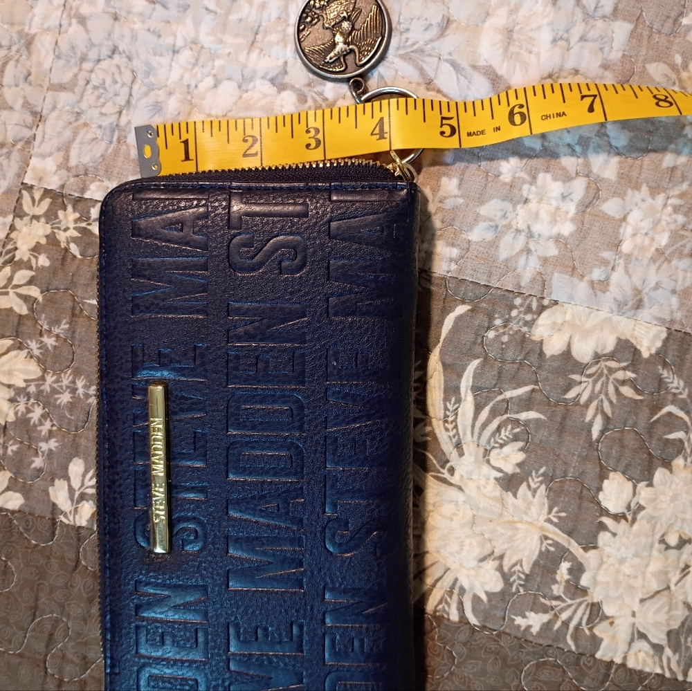 Steve Madden Navy Embossed Wallet